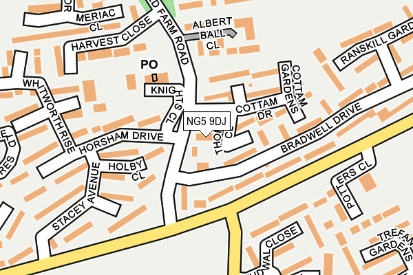 NG5 9DJ map - OS OpenMap – Local (Ordnance Survey)