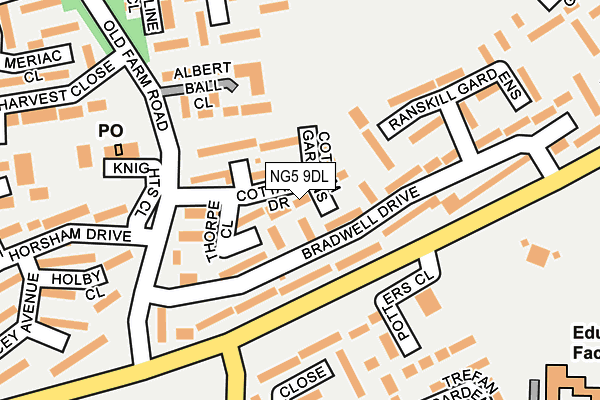 NG5 9DL map - OS OpenMap – Local (Ordnance Survey)