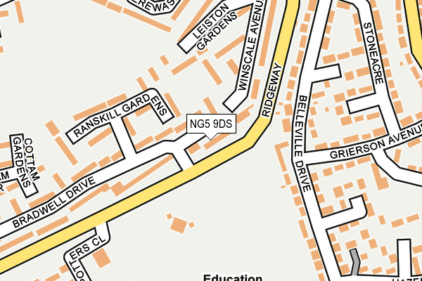 NG5 9DS map - OS OpenMap – Local (Ordnance Survey)