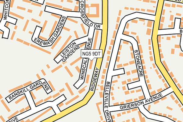 NG5 9DT map - OS OpenMap – Local (Ordnance Survey)