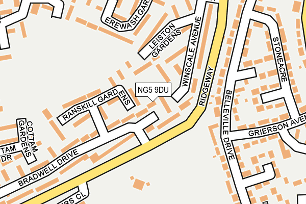 NG5 9DU map - OS OpenMap – Local (Ordnance Survey)
