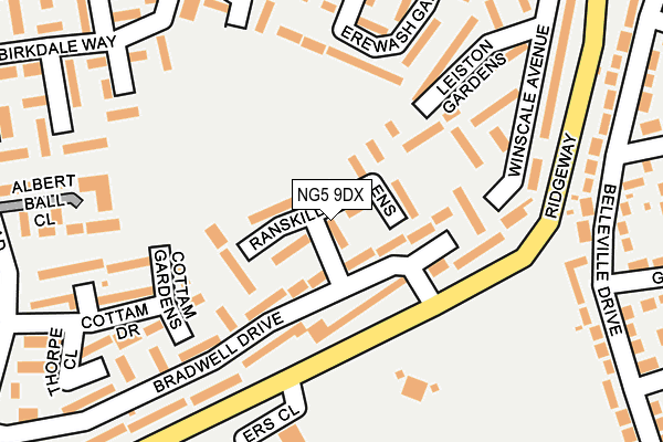 NG5 9DX map - OS OpenMap – Local (Ordnance Survey)