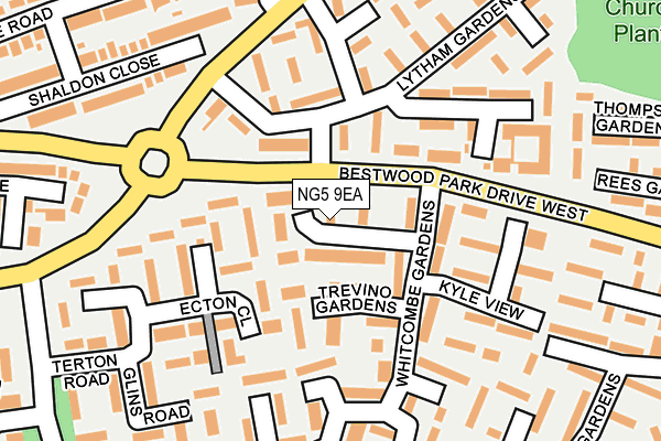 NG5 9EA map - OS OpenMap – Local (Ordnance Survey)