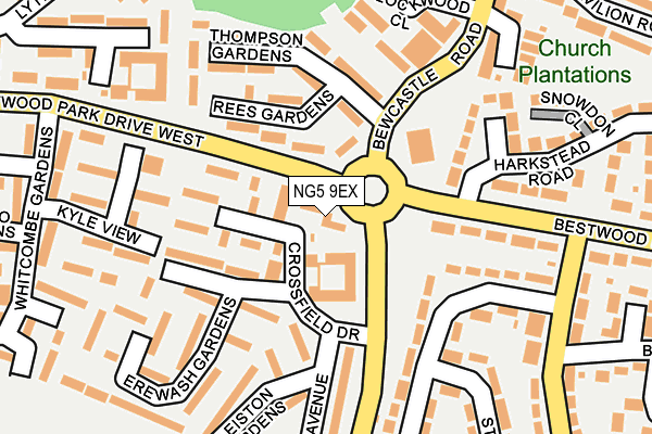 NG5 9EX map - OS OpenMap – Local (Ordnance Survey)