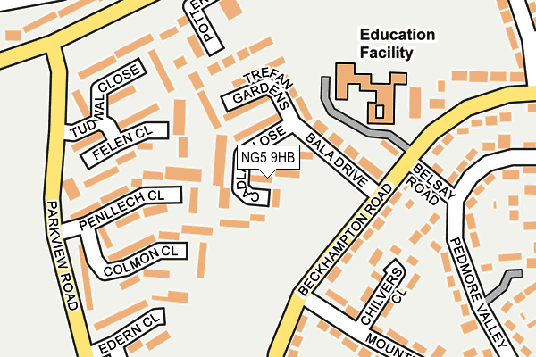 NG5 9HB map - OS OpenMap – Local (Ordnance Survey)