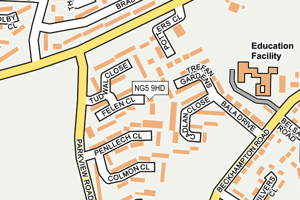 NG5 9HD map - OS OpenMap – Local (Ordnance Survey)