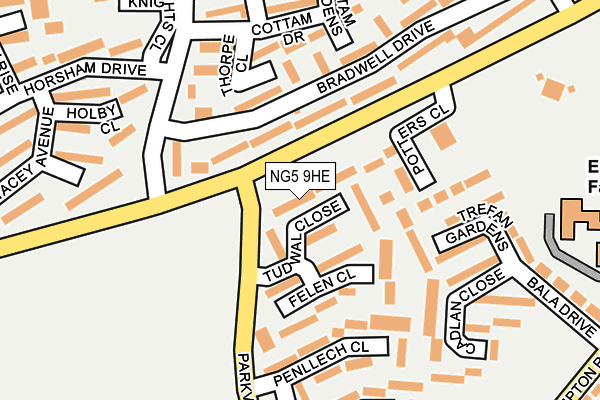 NG5 9HE map - OS OpenMap – Local (Ordnance Survey)