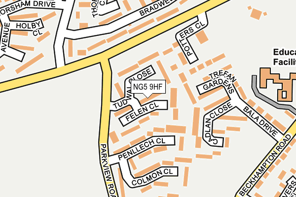 NG5 9HF map - OS OpenMap – Local (Ordnance Survey)