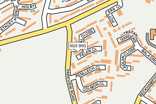 NG5 9HG map - OS OpenMap – Local (Ordnance Survey)