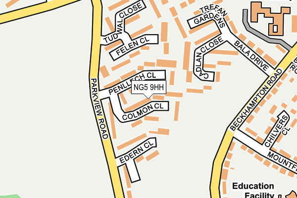 NG5 9HH map - OS OpenMap – Local (Ordnance Survey)