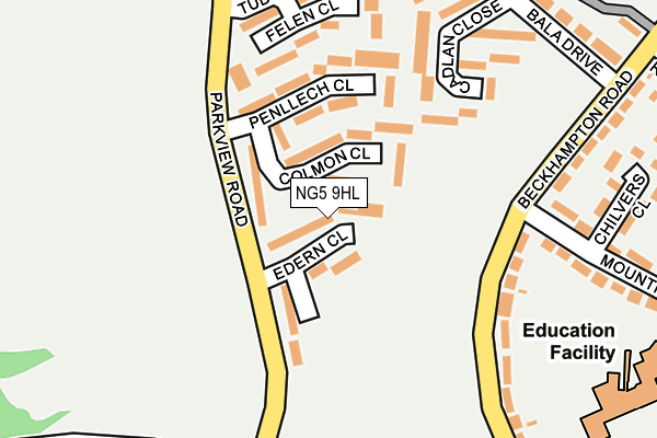 NG5 9HL map - OS OpenMap – Local (Ordnance Survey)