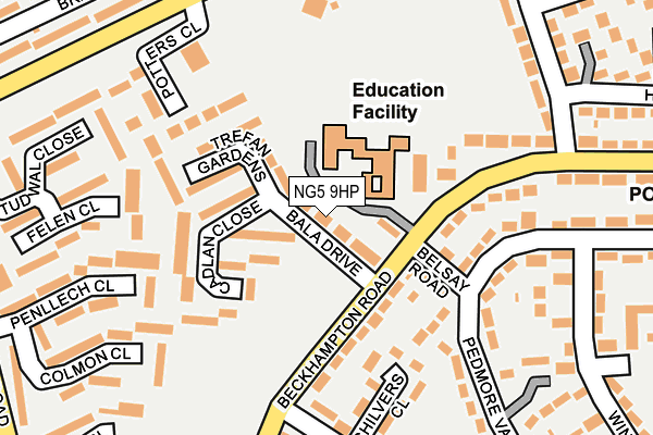 NG5 9HP map - OS OpenMap – Local (Ordnance Survey)