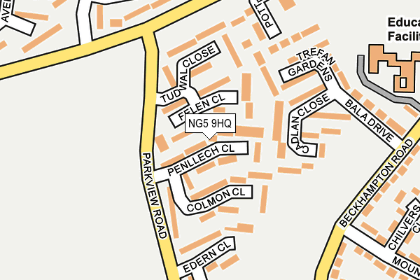 NG5 9HQ map - OS OpenMap – Local (Ordnance Survey)