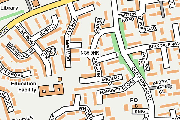 NG5 9HR map - OS OpenMap – Local (Ordnance Survey)