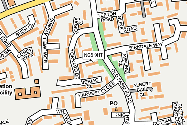 NG5 9HT map - OS OpenMap – Local (Ordnance Survey)