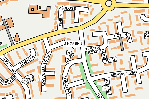 NG5 9HU map - OS OpenMap – Local (Ordnance Survey)