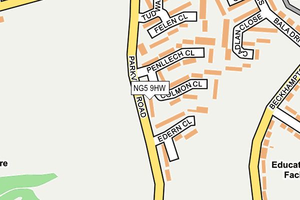 NG5 9HW map - OS OpenMap – Local (Ordnance Survey)