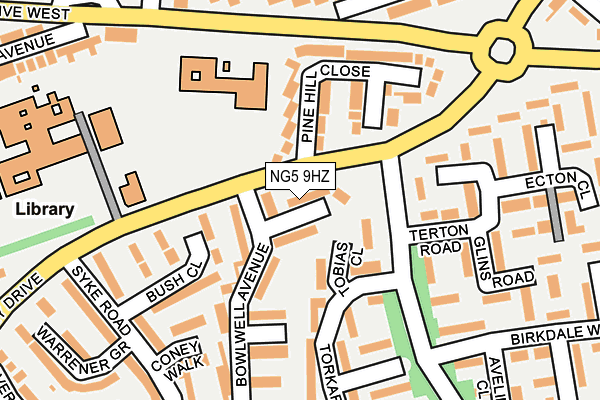 NG5 9HZ map - OS OpenMap – Local (Ordnance Survey)