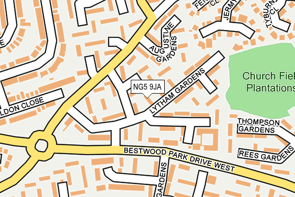 NG5 9JA map - OS OpenMap – Local (Ordnance Survey)