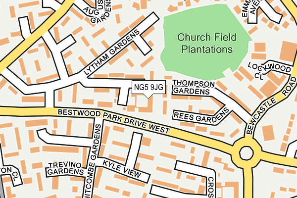NG5 9JG map - OS OpenMap – Local (Ordnance Survey)