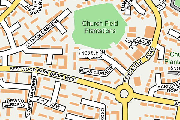 NG5 9JH map - OS OpenMap – Local (Ordnance Survey)