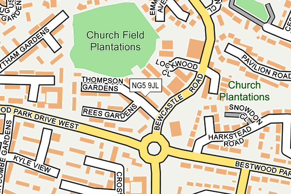 NG5 9JL map - OS OpenMap – Local (Ordnance Survey)