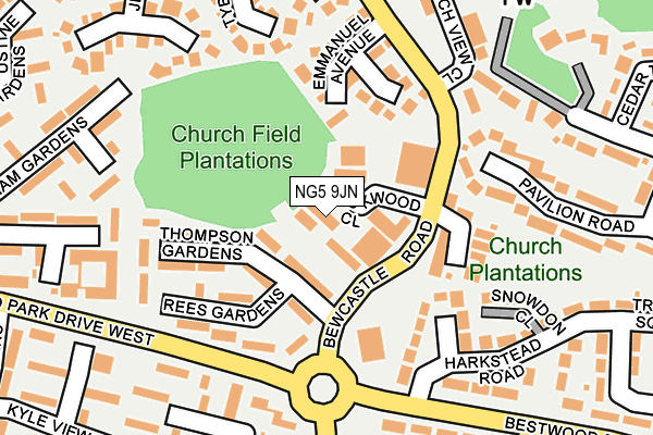 NG5 9JN map - OS OpenMap – Local (Ordnance Survey)