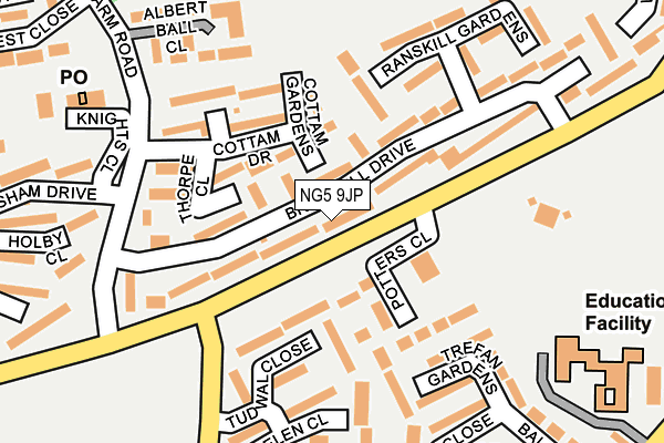 NG5 9JP map - OS OpenMap – Local (Ordnance Survey)