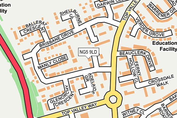 NG5 9LD map - OS OpenMap – Local (Ordnance Survey)