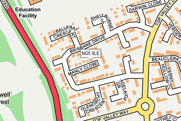 NG5 9LE map - OS OpenMap – Local (Ordnance Survey)