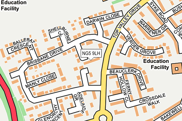 NG5 9LH map - OS OpenMap – Local (Ordnance Survey)