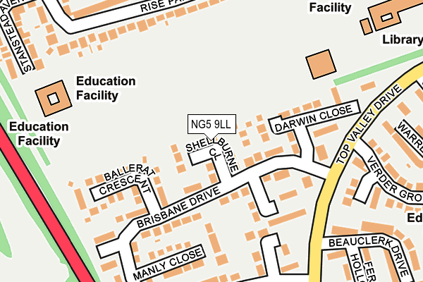 NG5 9LL map - OS OpenMap – Local (Ordnance Survey)