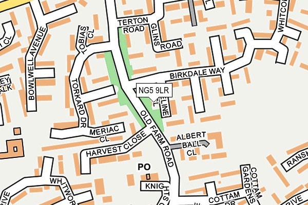 NG5 9LR map - OS OpenMap – Local (Ordnance Survey)