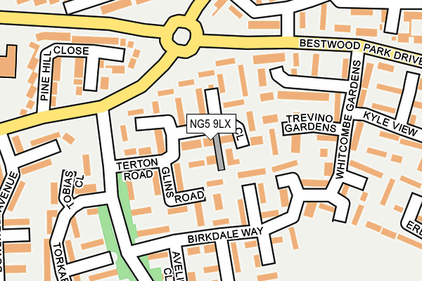 NG5 9LX map - OS OpenMap – Local (Ordnance Survey)