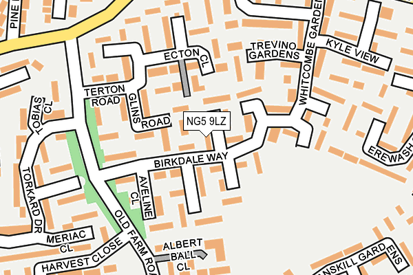 NG5 9LZ map - OS OpenMap – Local (Ordnance Survey)