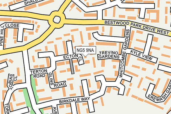 NG5 9NA map - OS OpenMap – Local (Ordnance Survey)