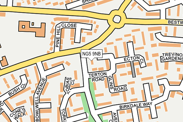 NG5 9NB map - OS OpenMap – Local (Ordnance Survey)