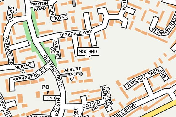 NG5 9ND map - OS OpenMap – Local (Ordnance Survey)