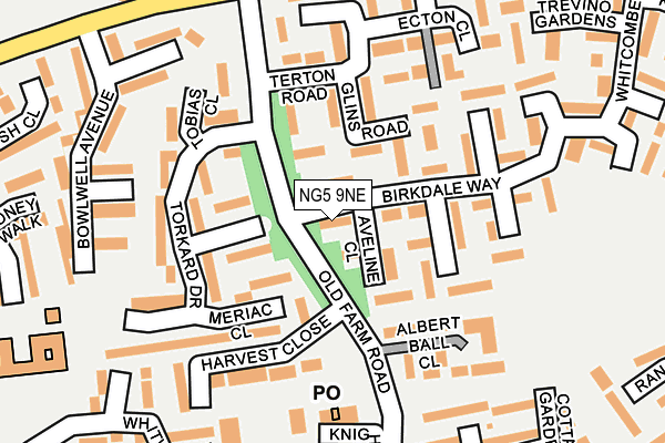 NG5 9NE map - OS OpenMap – Local (Ordnance Survey)
