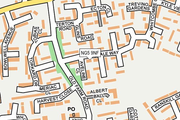 NG5 9NF map - OS OpenMap – Local (Ordnance Survey)