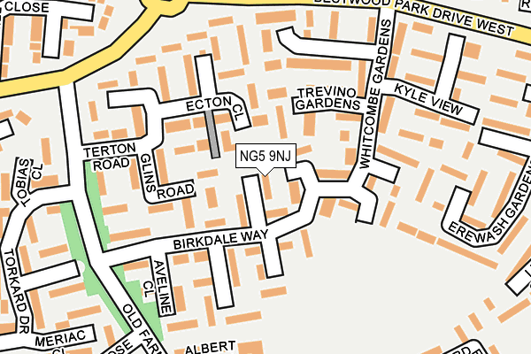 NG5 9NJ map - OS OpenMap – Local (Ordnance Survey)