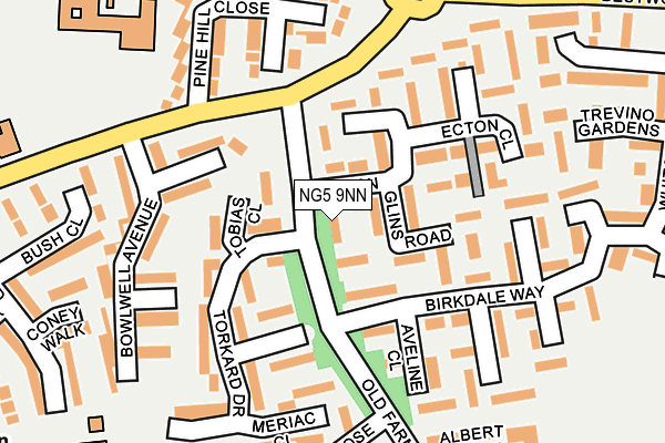 NG5 9NN map - OS OpenMap – Local (Ordnance Survey)