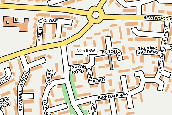 NG5 9NW map - OS OpenMap – Local (Ordnance Survey)