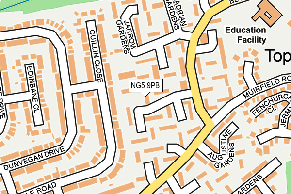 NG5 9PB map - OS OpenMap – Local (Ordnance Survey)