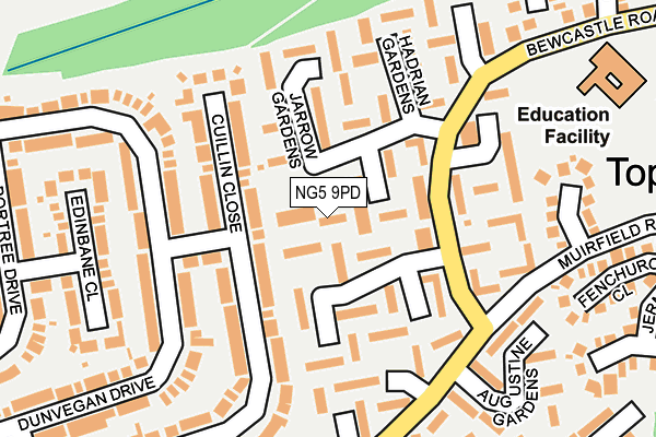 NG5 9PD map - OS OpenMap – Local (Ordnance Survey)