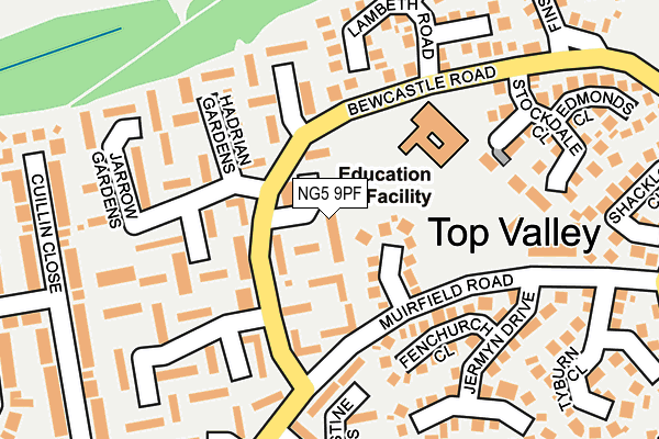 NG5 9PF map - OS OpenMap – Local (Ordnance Survey)