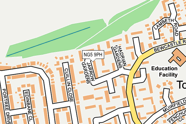 NG5 9PH map - OS OpenMap – Local (Ordnance Survey)