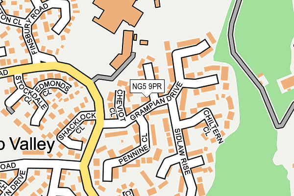 NG5 9PR map - OS OpenMap – Local (Ordnance Survey)