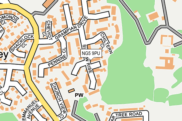 NG5 9PU map - OS OpenMap – Local (Ordnance Survey)