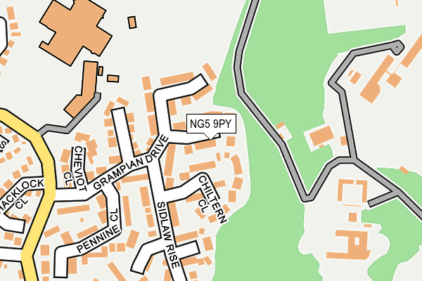 NG5 9PY map - OS OpenMap – Local (Ordnance Survey)